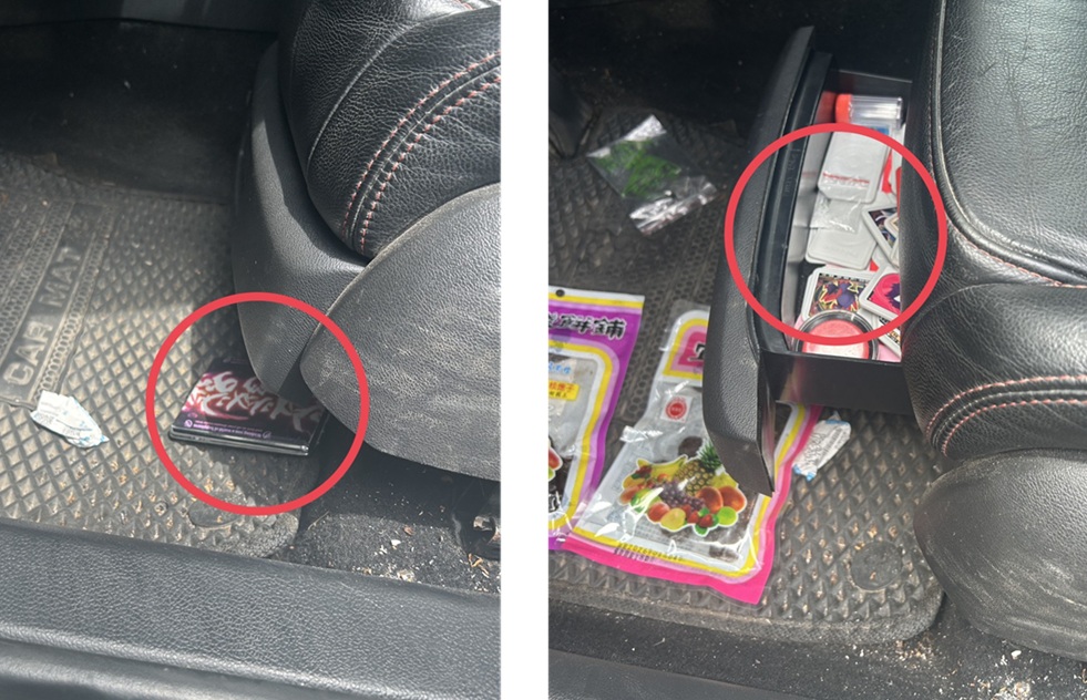 ▲圖說:蔡男車輛違停引來巡邏員警關切,車內濃濃的「K味」讓K菸露餡了 (圖/台中市政府 提供)