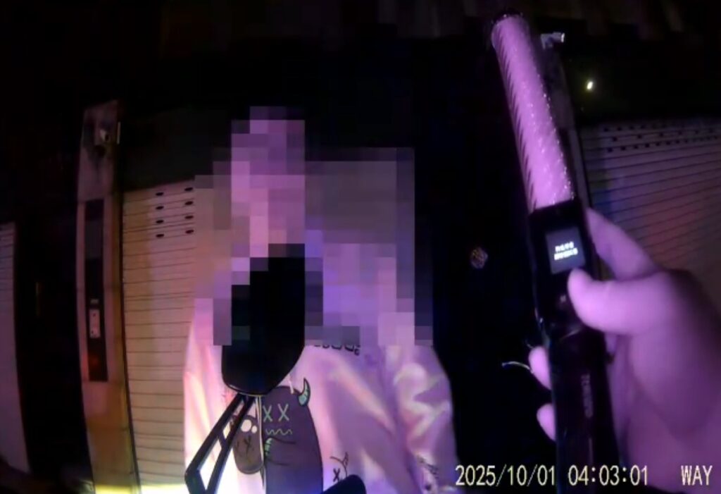 ▲圖說:曾姓男子夜店與友人聚會,席間飲用水果調酒後騎車離開,遭警攔查酒測值超標 (圖/台中市政府 提供)