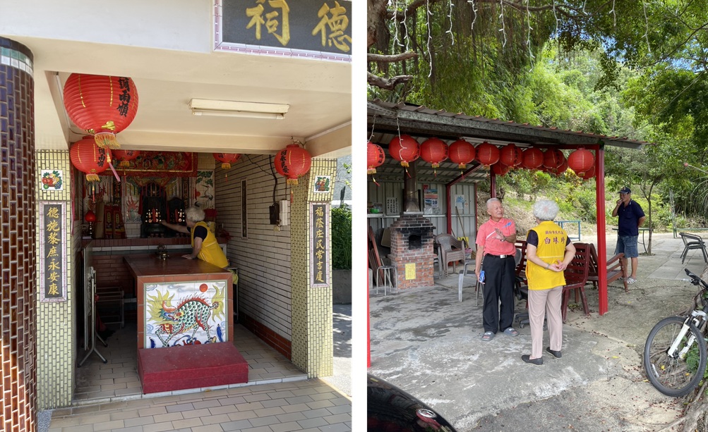 ▲圖說：頭份市民代表白珠珍向土地公祈求工程順利，保佑鄉里民眾平安順遂            （圖／記者彭維權  提供）