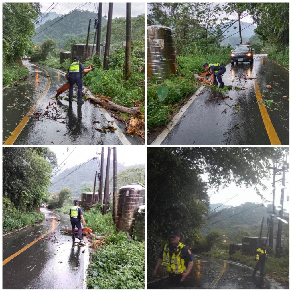 連日豪雨路樹倒塌阻礙交通 和平警以洪荒之力緊急排除