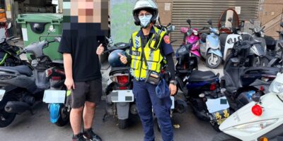 ▲圖說：第一分局民權所員警白青諺迅速尋獲19歲周男機車，原來是記錯停車位置 （圖／台中市政府 提供）